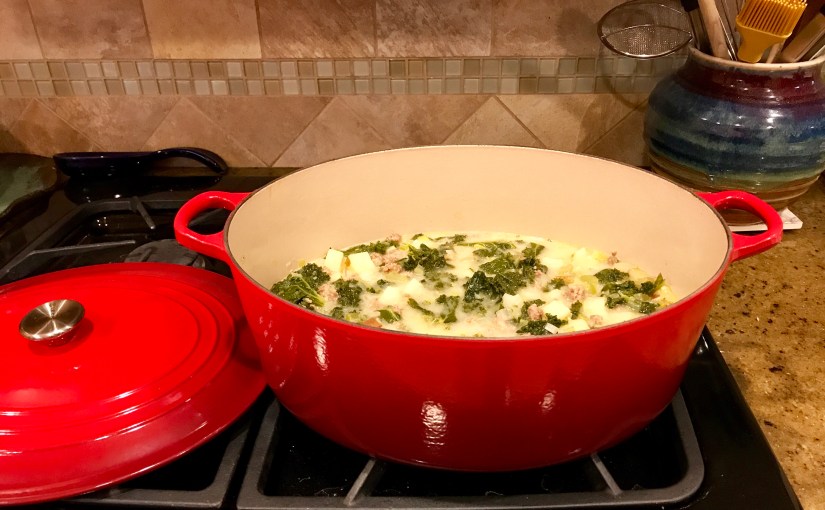 Rustic Potato Leek Soup with Sausage and&nbsp;Kale